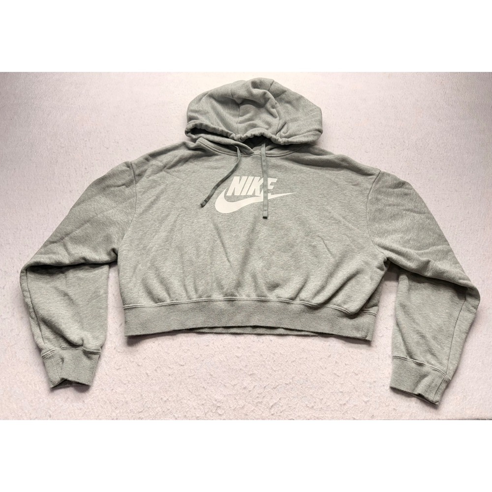 Nike Sportswear Essential Women's Fleece Cropped Hoodie Grey DQ5850-063 M